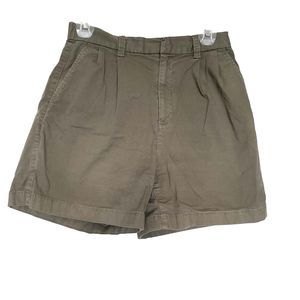 Gap Womens Shorts Sz 4 Soldier High Waist Pleated Khaki Mesculen Green "5 Inseam